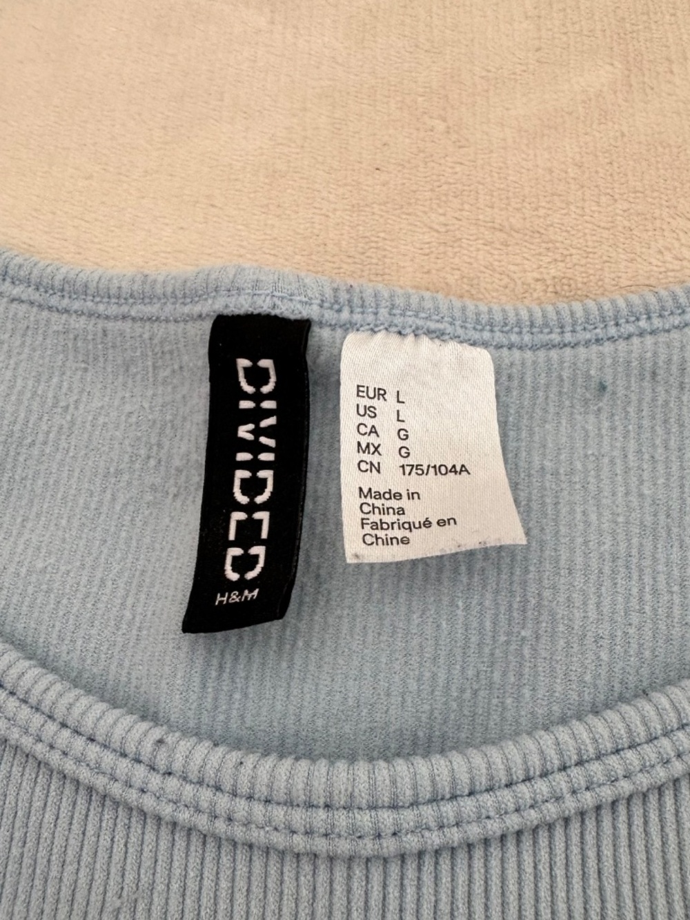 H&M Light Blue Ribbed Crop Tank - Picture 2 of 4